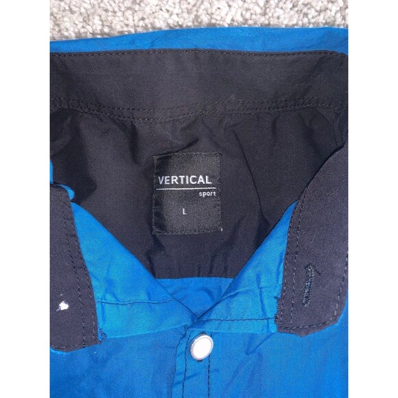 Mens Blue Vertical Polo Shirt Large - Picture 5 of 6